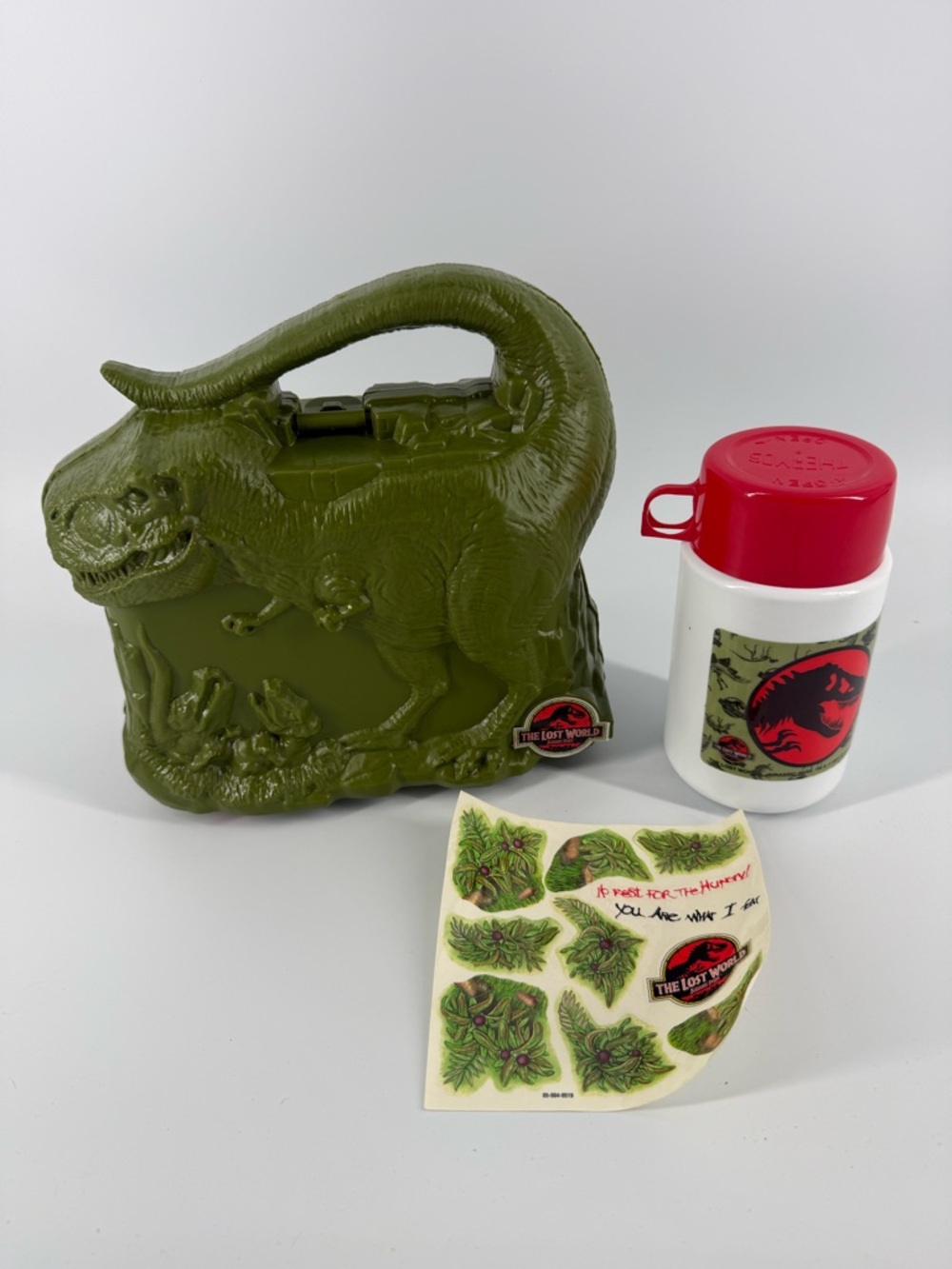 Vintage 1997 The Lost World Jurassic Park Plastic Lunchbox w Thermos Decals USA